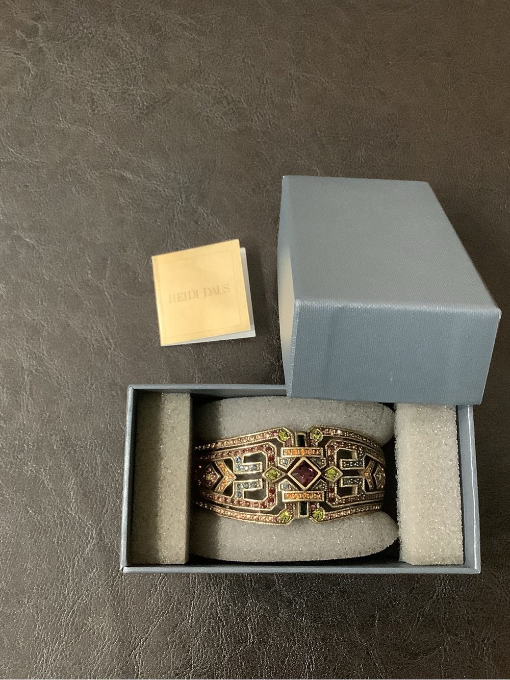 Heidi Daus Spectacular Multicolor Swarovski Crystal Art Deco Bracelet. NIB - Picture 3 of 9